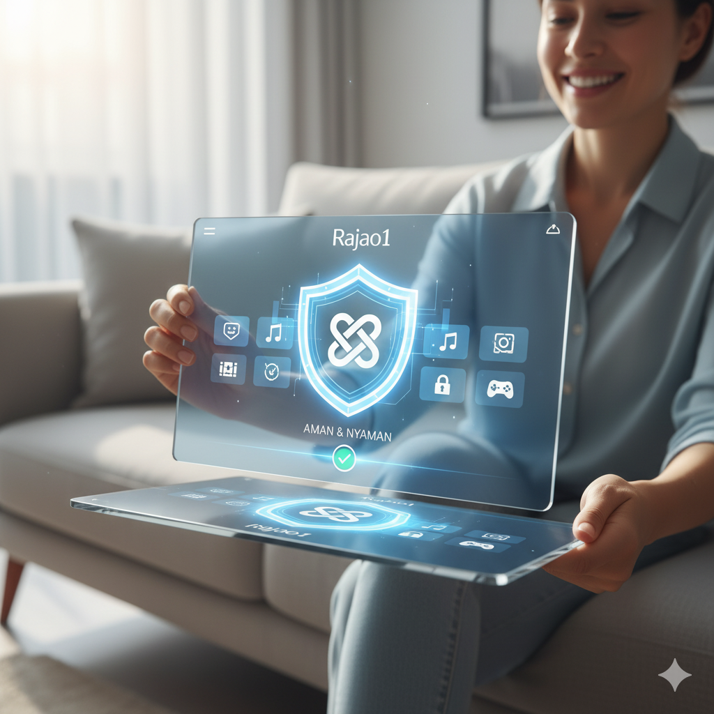 Gambar untuk "Rajao1: Platform Hiburan Digital Modern yang Prioritaskan Kenyamanan & Keamanan Anda" (Fokus: Platform modern, kenyamanan, dan keamanan.)